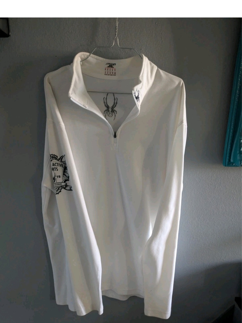 Vintage Rare Spyder Pullover Half Zip Mens XXL White Stretch Outerwear/Outdoors